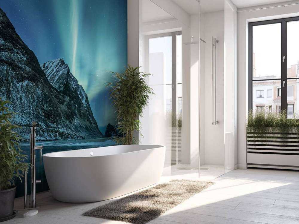 Felblauw Noorderlicht in Canada