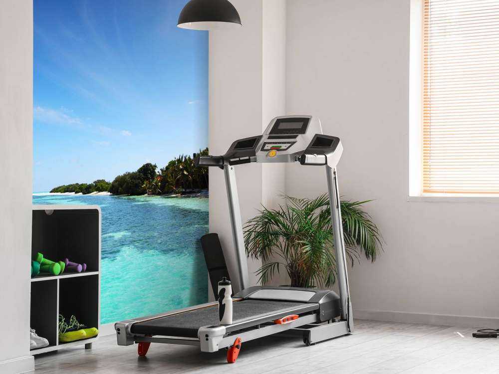 Tropisch strand met palmbomen