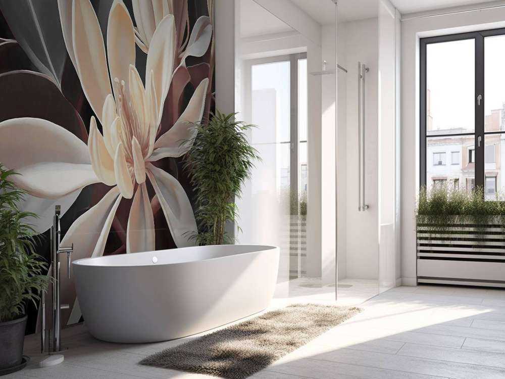 Crèmekleurige magnoliabloemen op donker