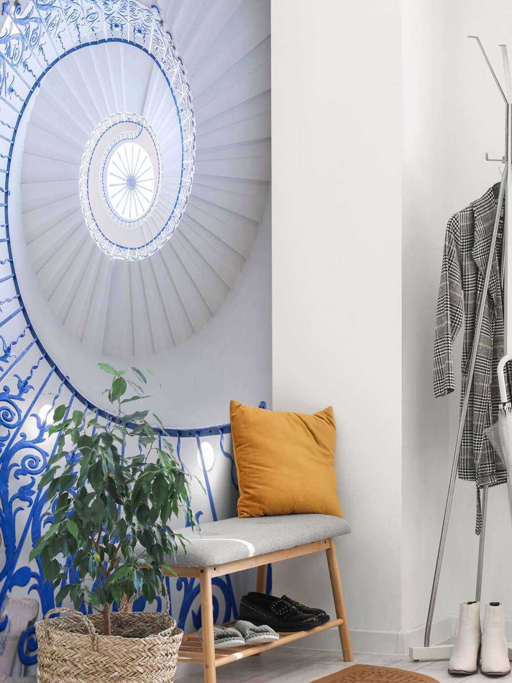 Futuristic spiral structure with central light