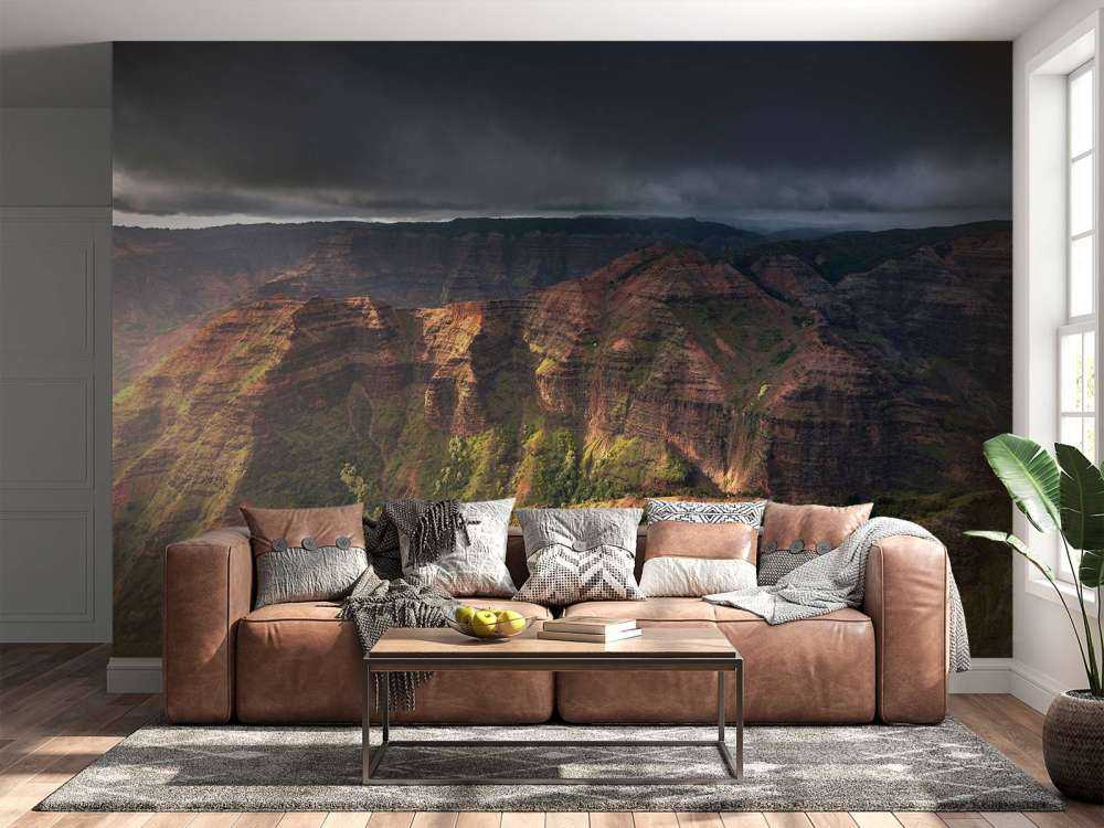 Dramatisch Zonlicht Over Canyon