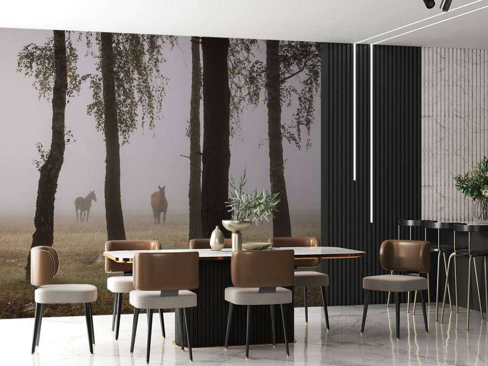 Paarden in de Ochtendnevel