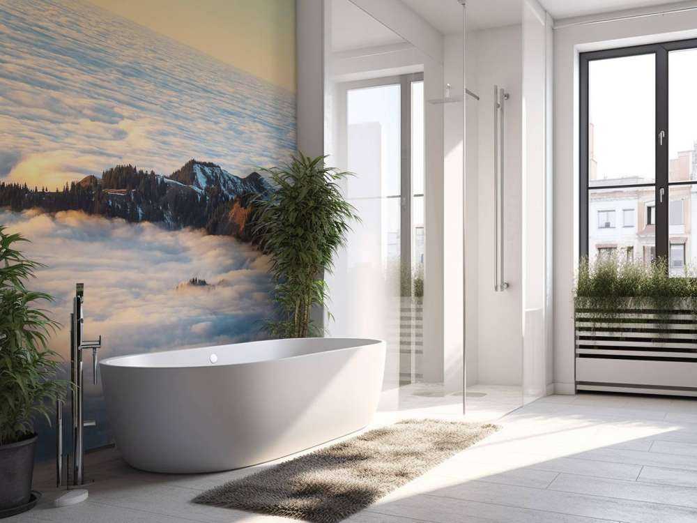 Bergkam drijvend in wolkenzee