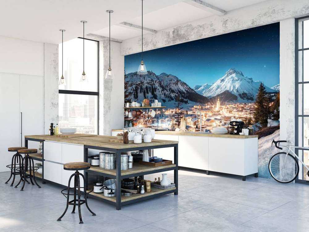 Fonkelend alpendorp onder sterrenhemel