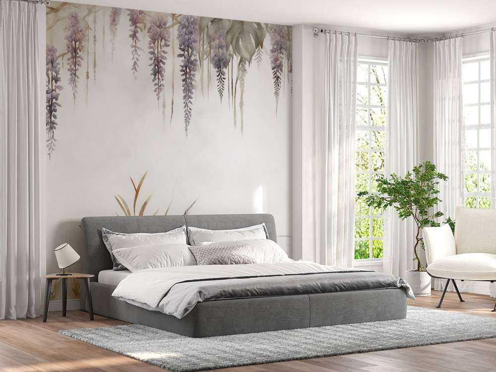 Wisteria and Field Grasses Beige