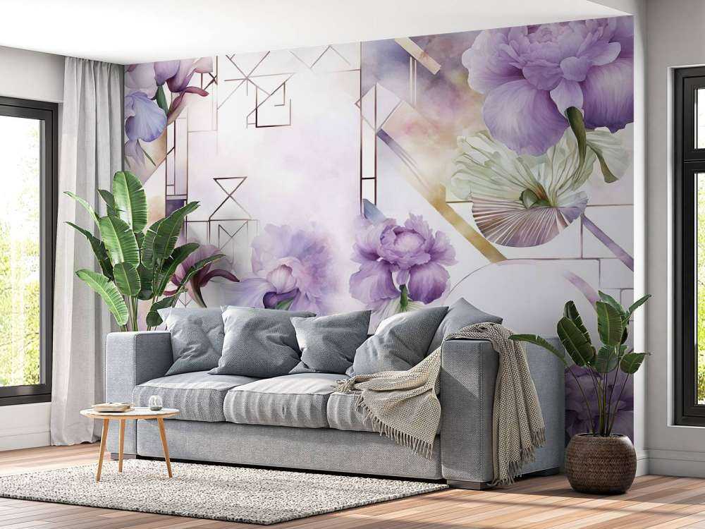 Watercolor Geometry Purple