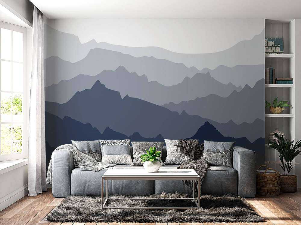 Rustige blauwe berglagen