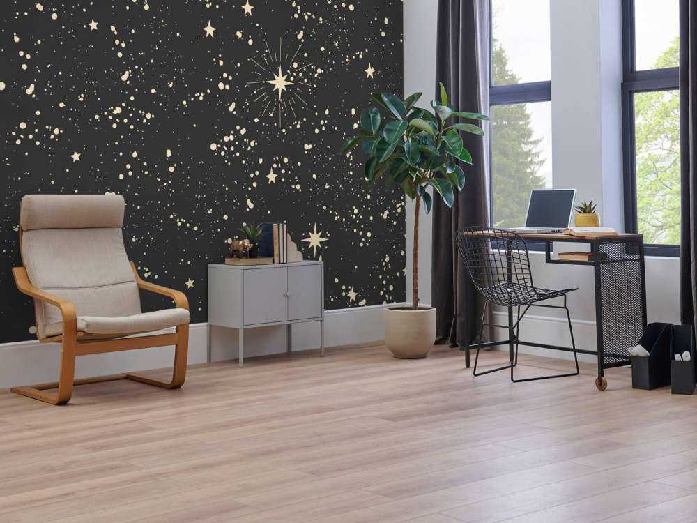 Gouden sterren in nachtlicht