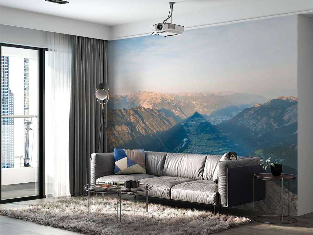 Valleischaduw in ochtendgloed