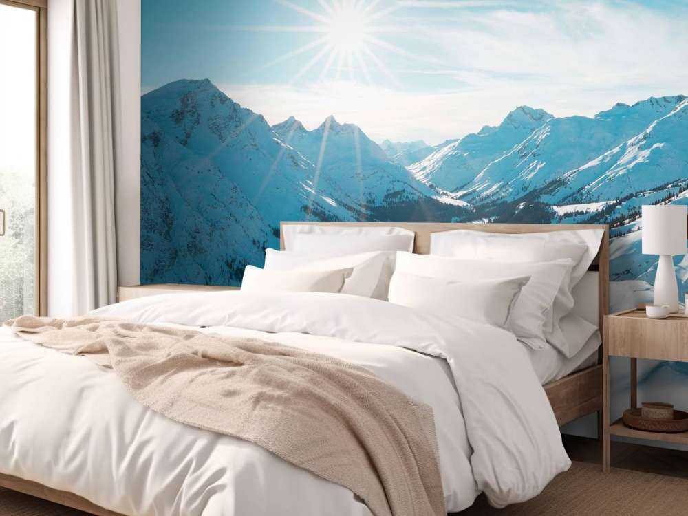 Heldere winterzon boven alpendal