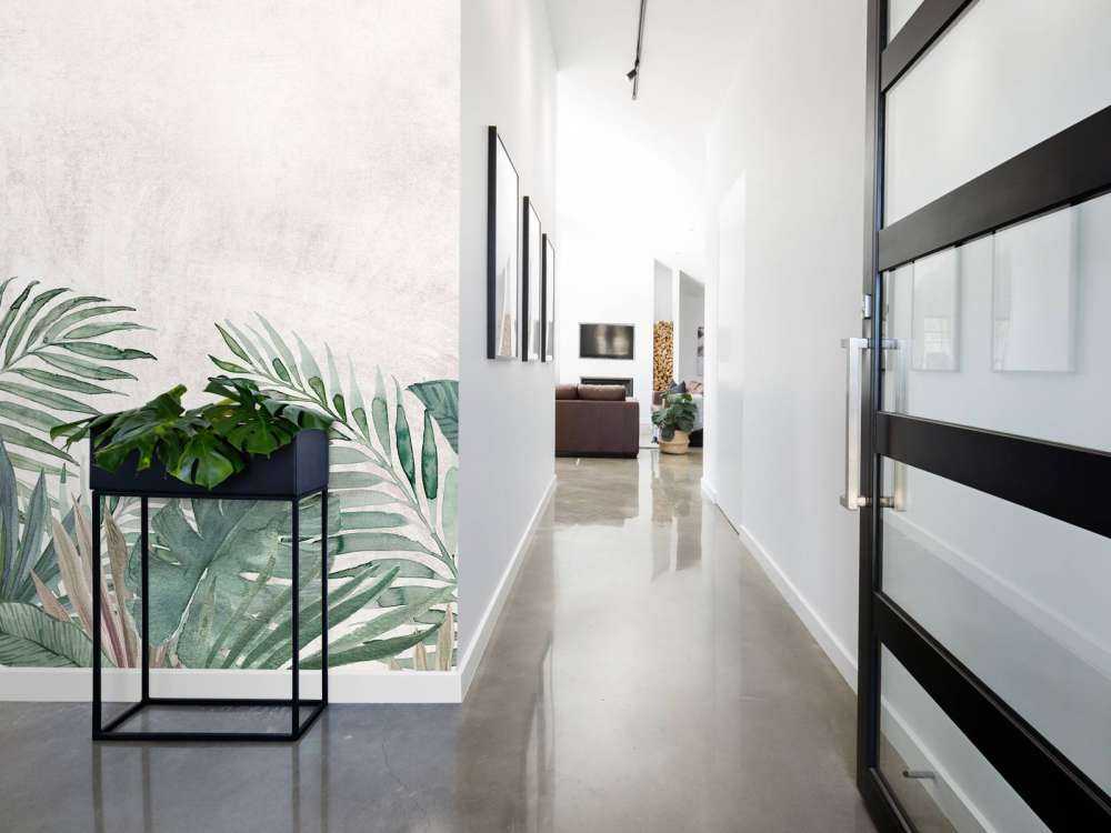 Tropisch bladerdek in aquarel