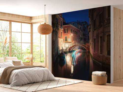 Nachtelijke Gracht in Venetië