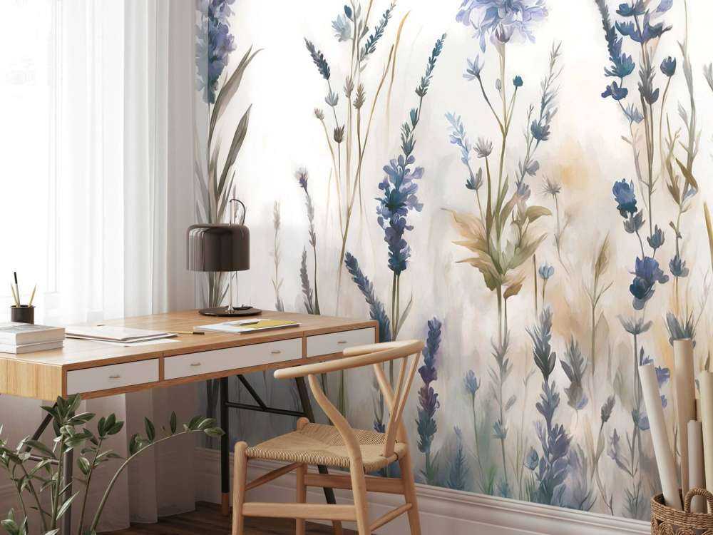 Lavender Glade Seamless Soft Blue