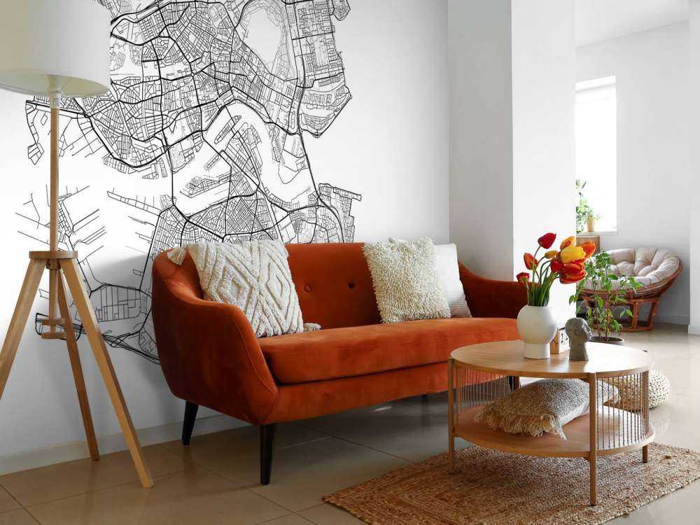 Plattegrond van Rotterdam, wit