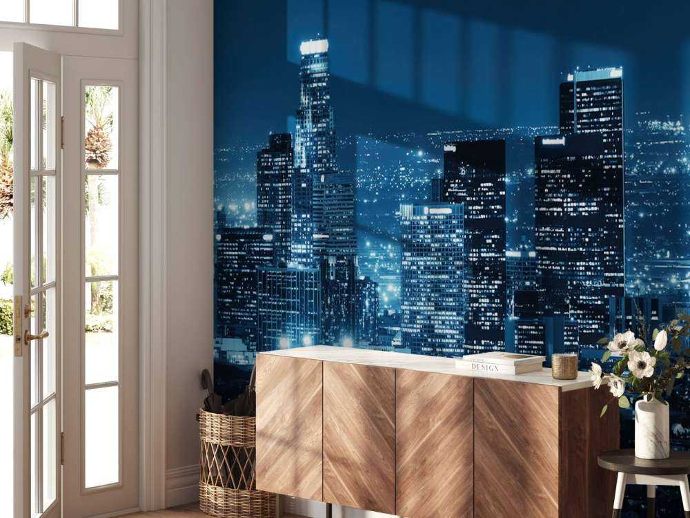 Blauwe skyline