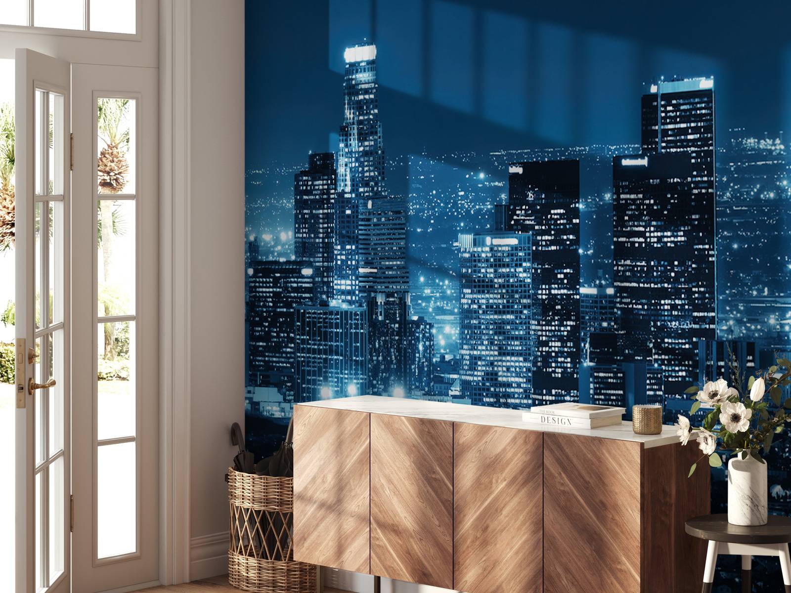 Blauwe skyline