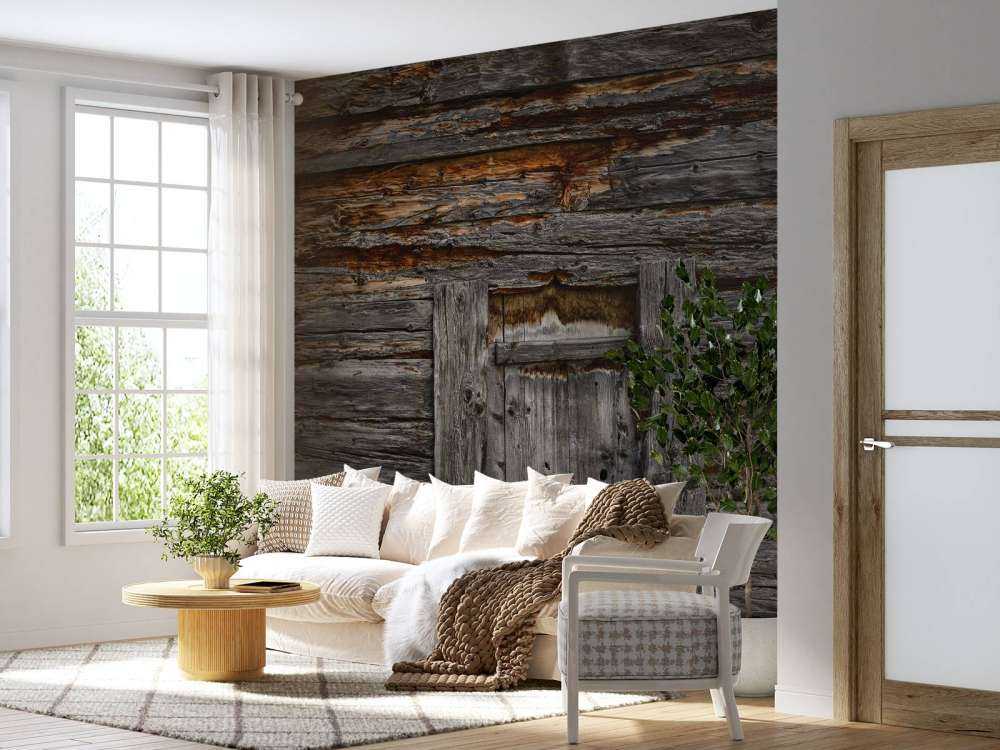Donker hout met deur