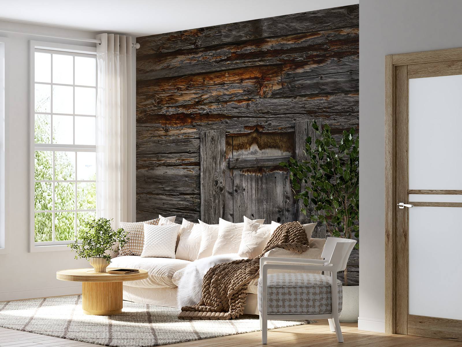 Donker hout met deur