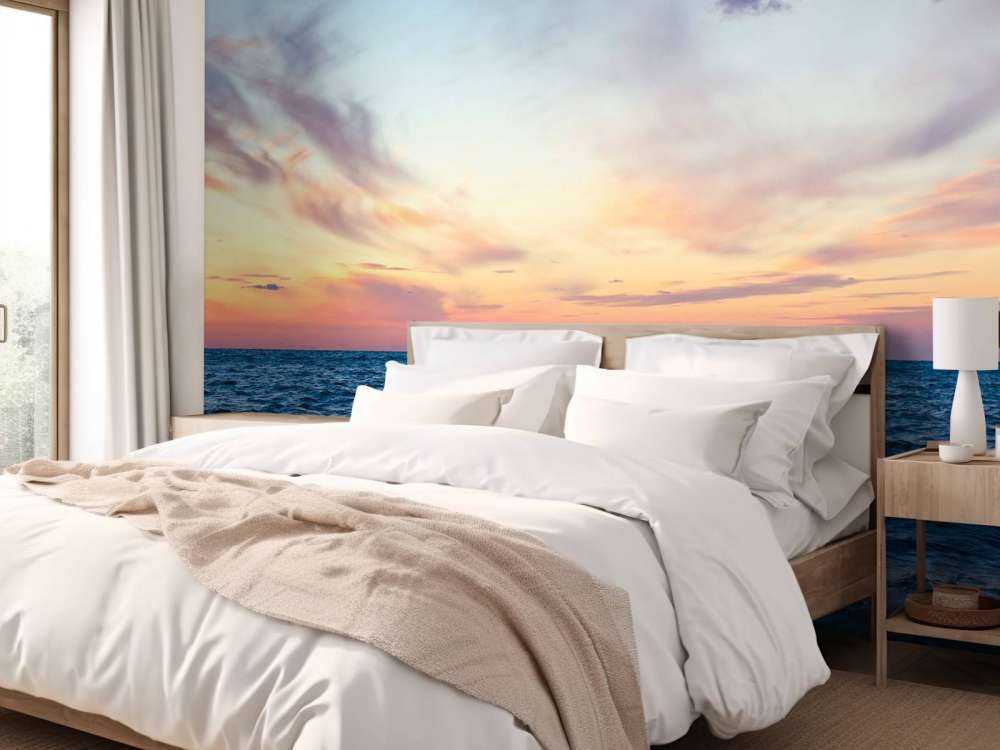 Zonsondergang op open zee