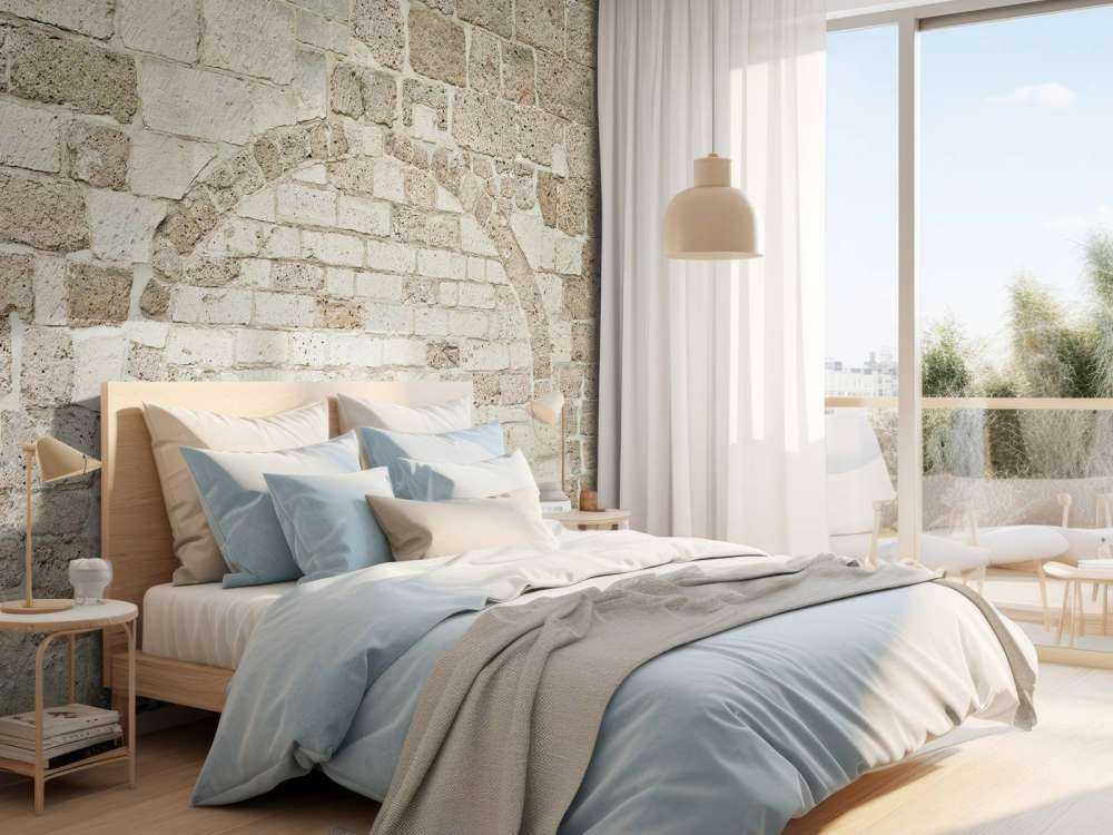 Oude stenen muur met boog