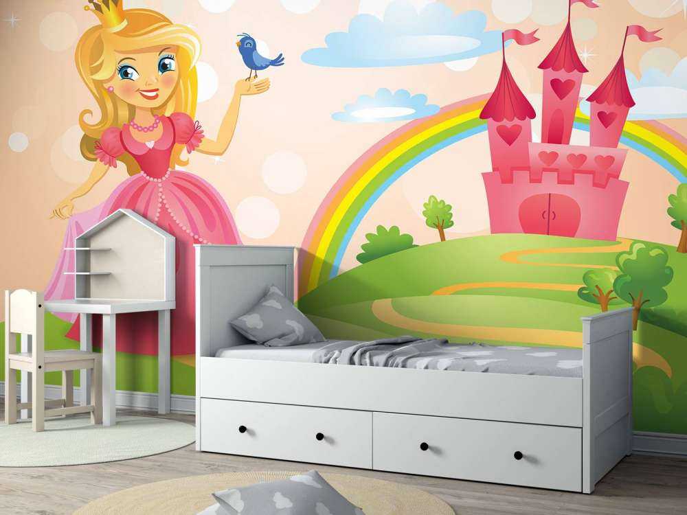 Prinses bij een sprookjeskasteel