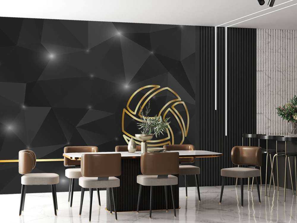 Volleybal design met een donkere achtergrond