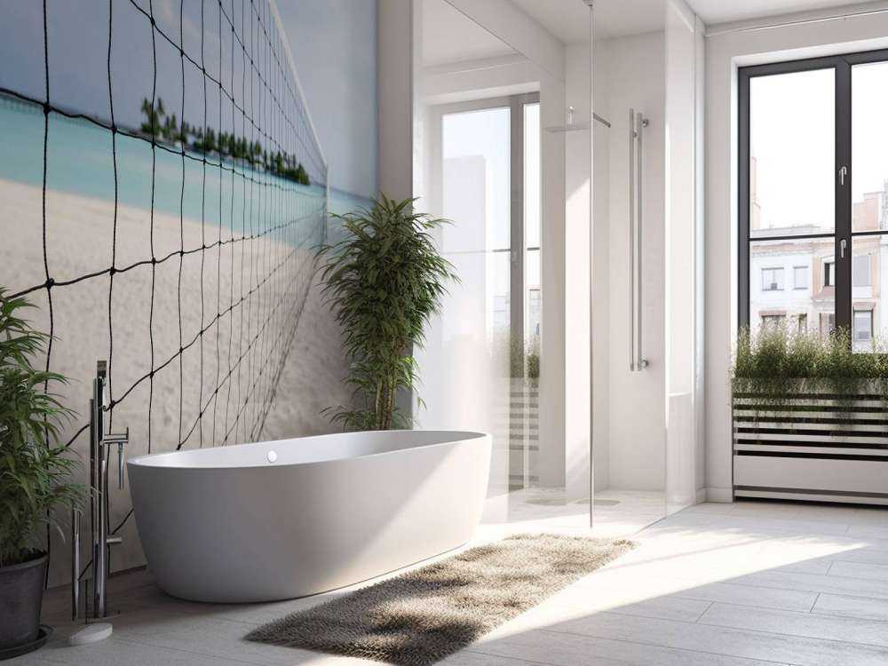 Volleybalnet op een Tropisch strand