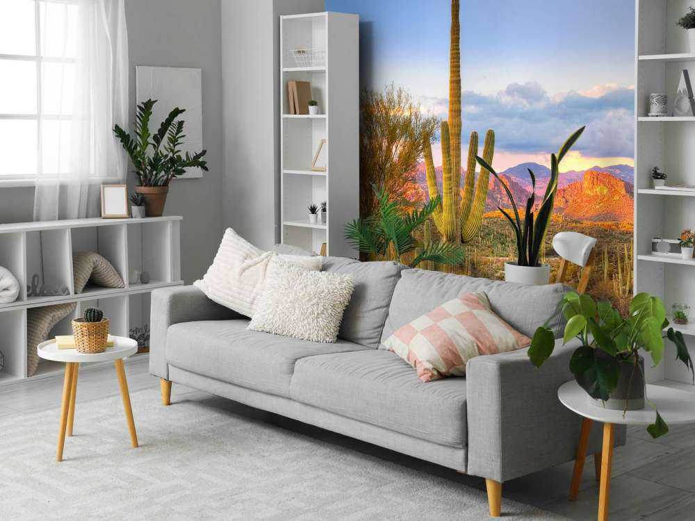 Zonsondergang in een steppe