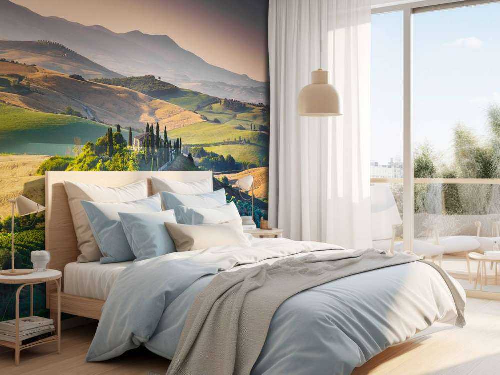 Toscaans landschap met wijngaarden