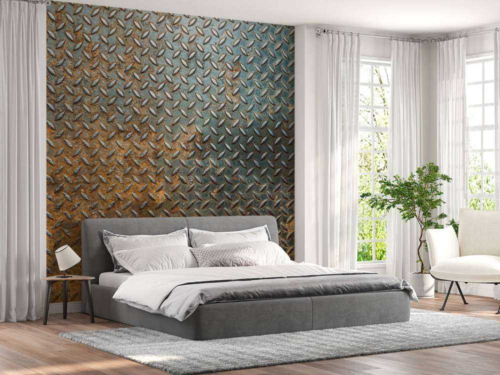 Roestige industriële wand