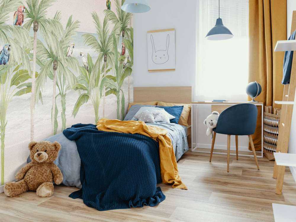 Papegaaien op het strand in kleur