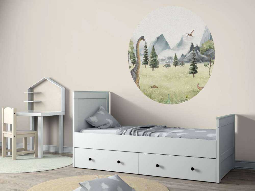 Landschap met dino's in kleur