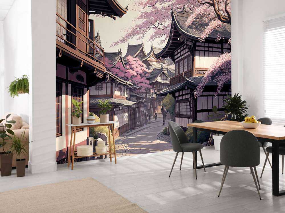 Kyoto huis onder Sakura bomen