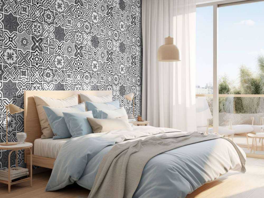 Zwart-wit abstracte vormen patroon