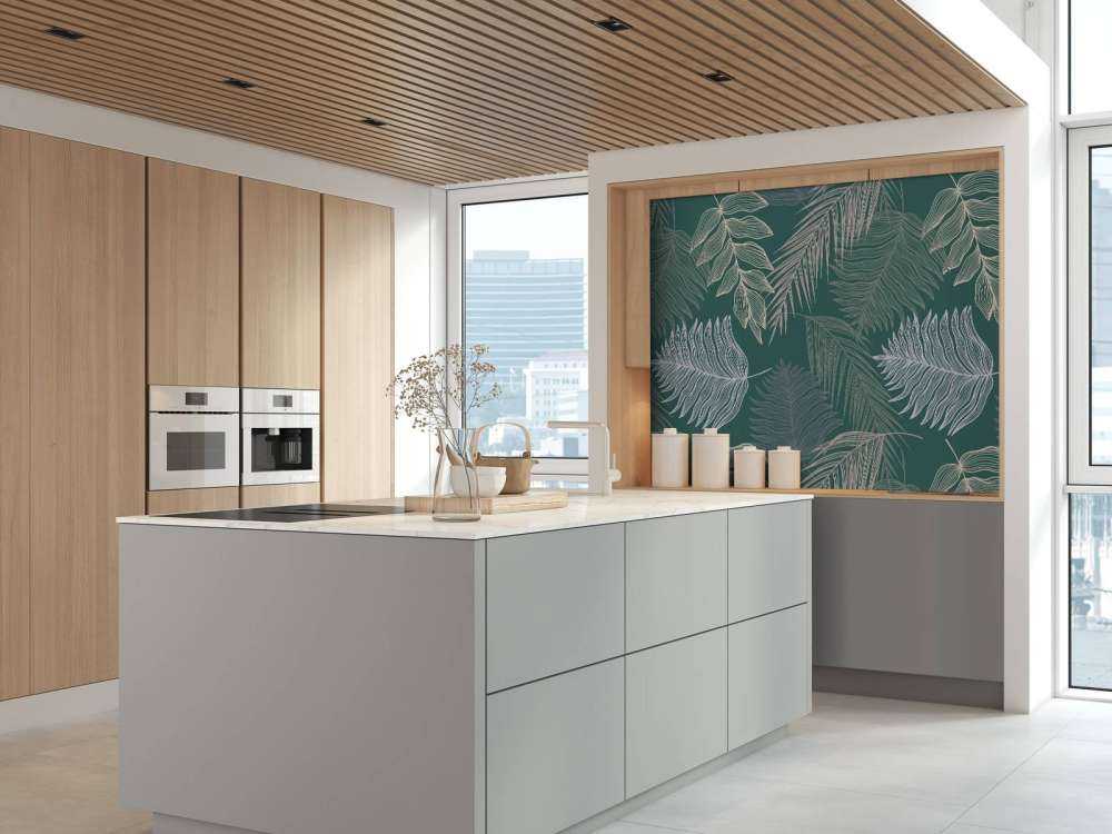 Palmblad op groene achtergrond