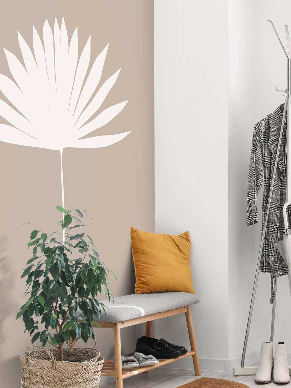 Minimalistische plant op roze achtergrond