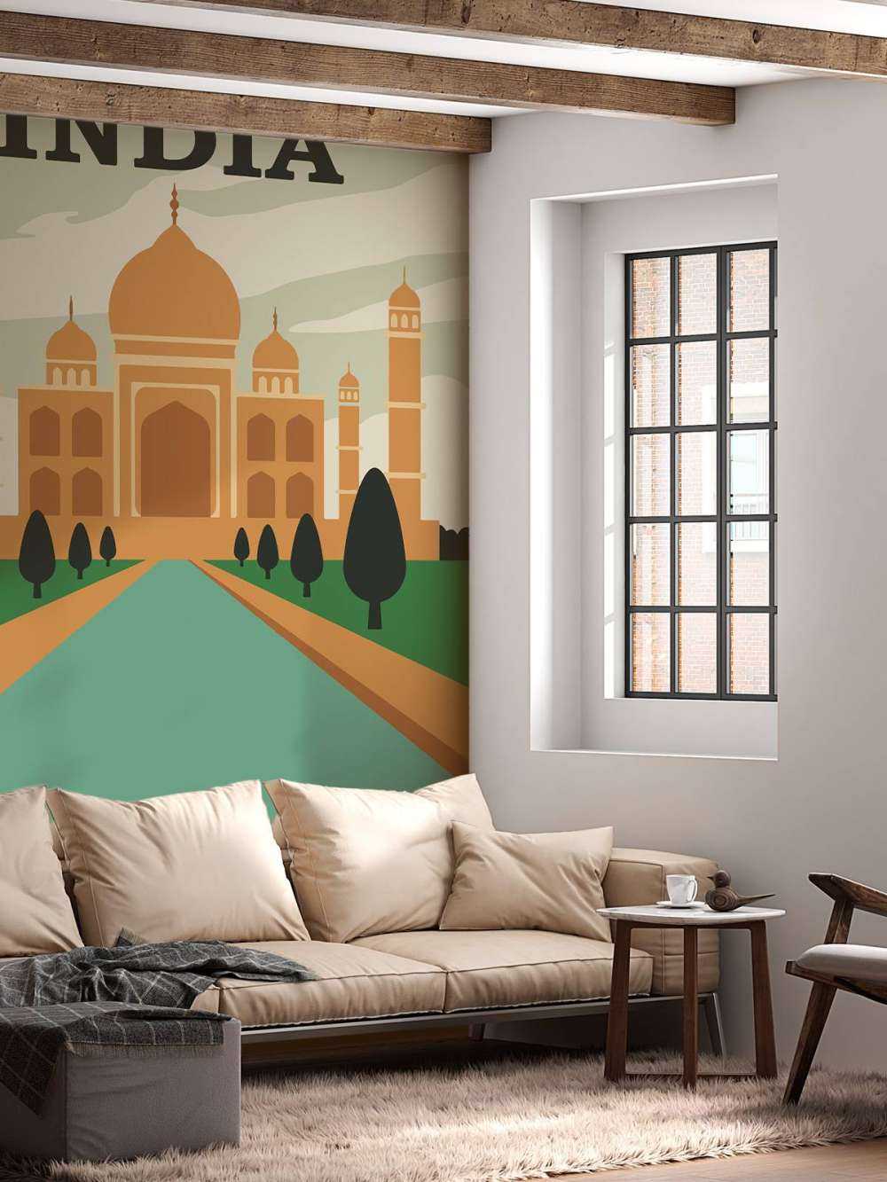 Geïllustreerde poster van Taj Mahal