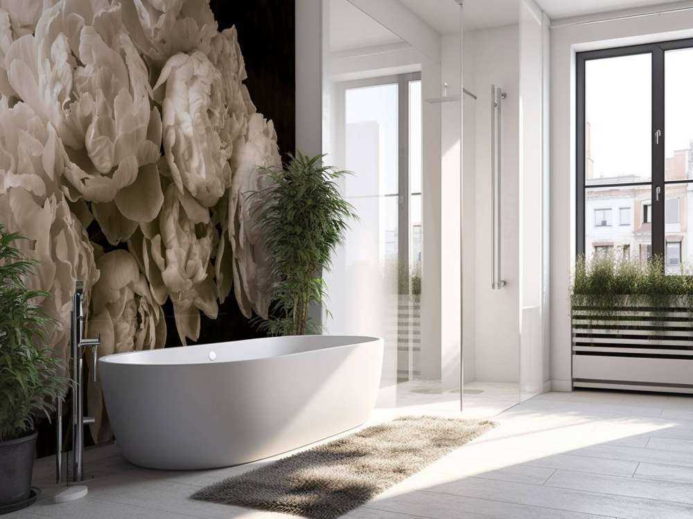 Bos pioenrozen vintage