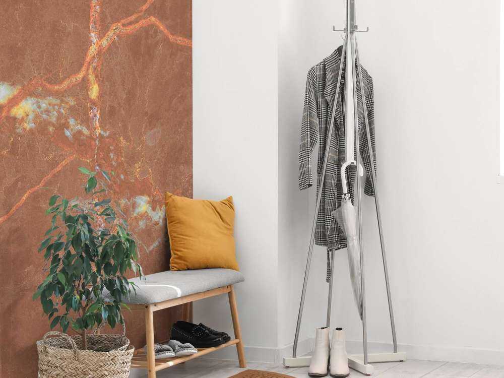 Terracotta marmer met lijnen