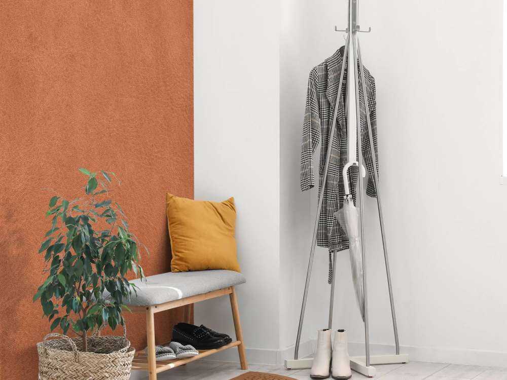 Leren structuur in terracotta kleuren