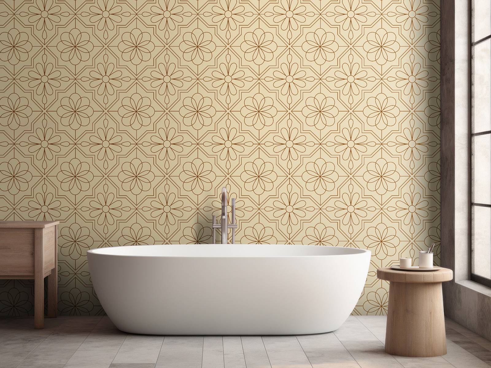 Bloemen in retro stijl
