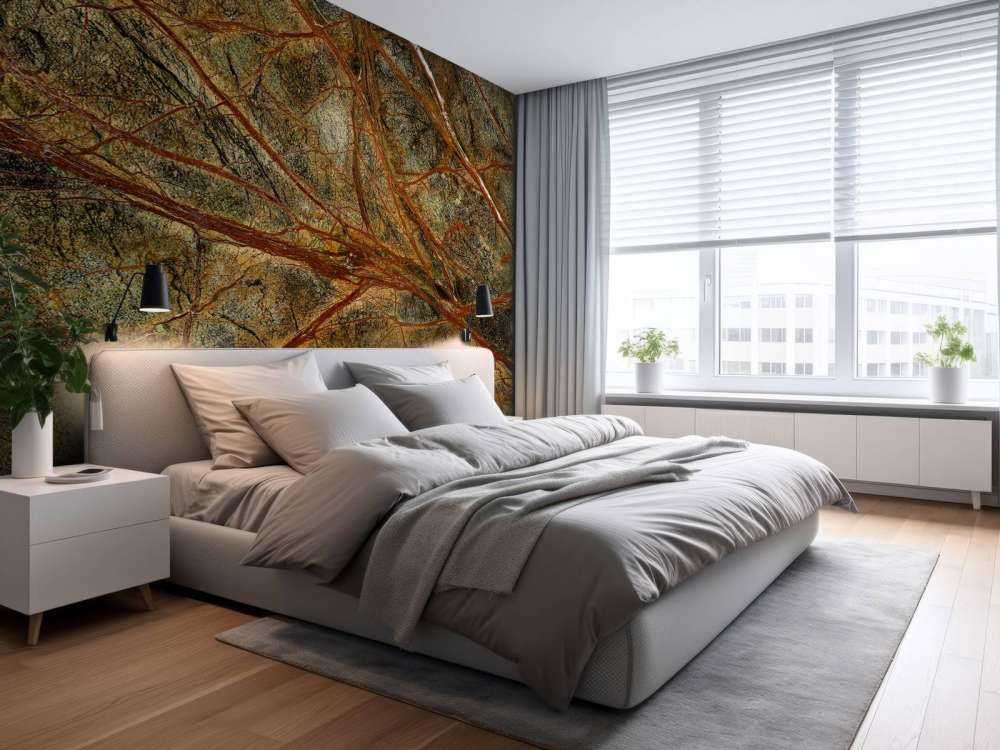 Groen marmer met gekleurde aders