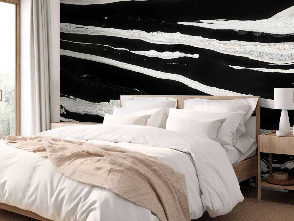 Zwart marmer met witte aders