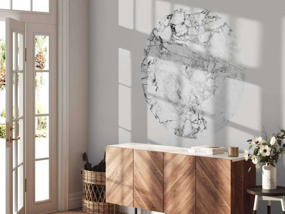 Zwart wit marmer met grove structuur