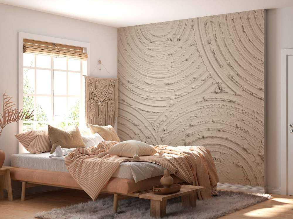 Zen cirkels grove structuur in linnen