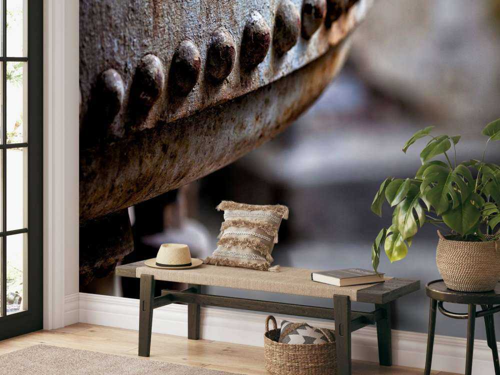 Detail van een verroeste stoomketel