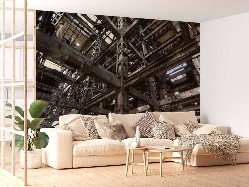 Oude verlaten kolenwashuis