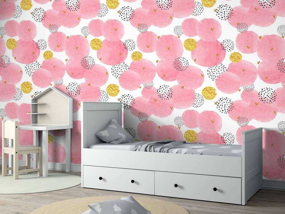 Roze en gouden cirkels