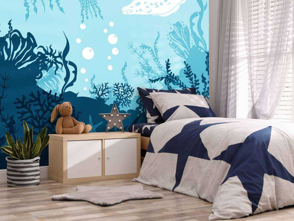 Blauwe onderwaterwereld