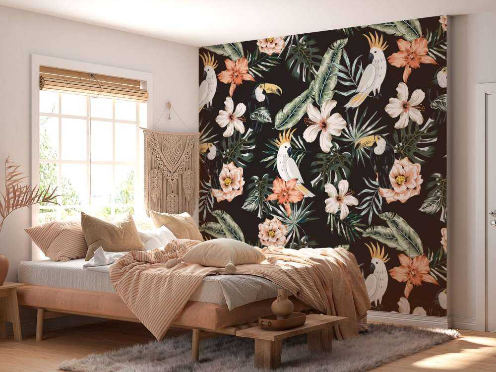 Tropische toekan en papegaai